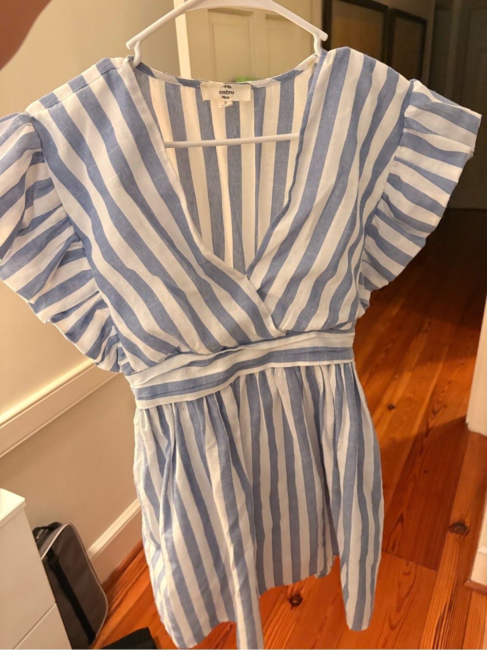 Entro blue and white striped dress